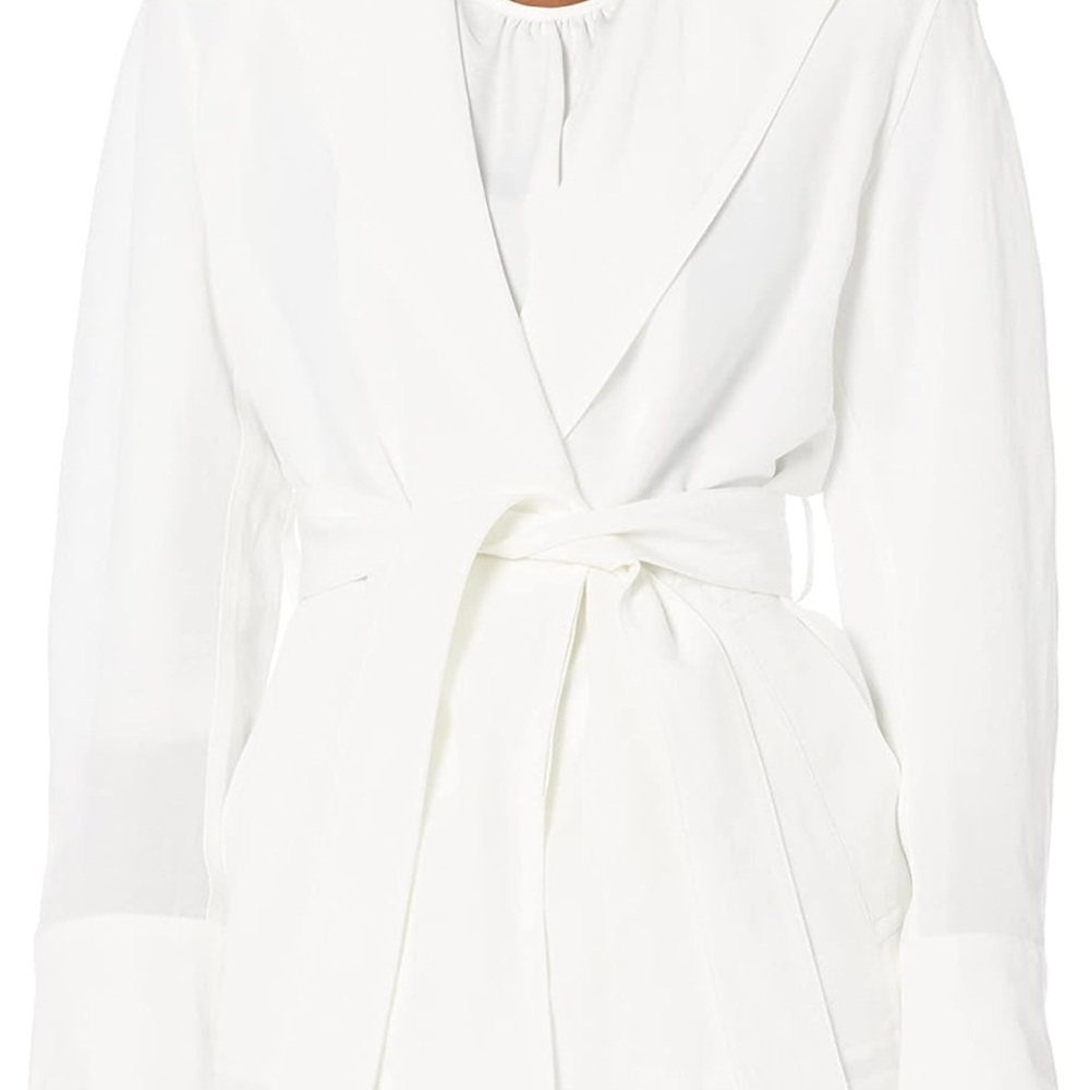 Vince White Wrap Blazer with Tie Waist